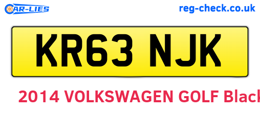 KR63NJK are the vehicle registration plates.
