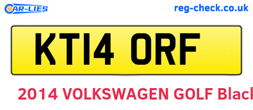 KT14ORF are the vehicle registration plates.