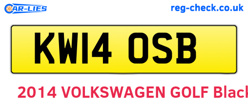 KW14OSB are the vehicle registration plates.