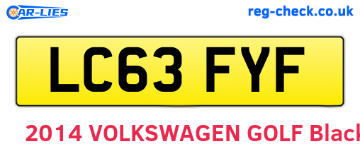 LC63FYF are the vehicle registration plates.