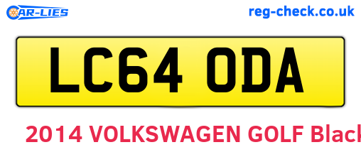 LC64ODA are the vehicle registration plates.