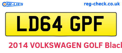 LD64GPF are the vehicle registration plates.