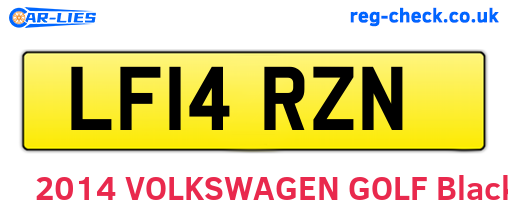 LF14RZN are the vehicle registration plates.