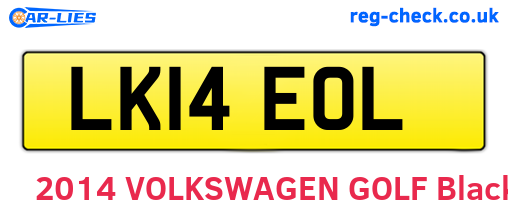LK14EOL are the vehicle registration plates.