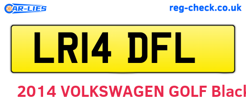 LR14DFL are the vehicle registration plates.