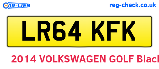 LR64KFK are the vehicle registration plates.