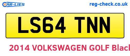 LS64TNN are the vehicle registration plates.