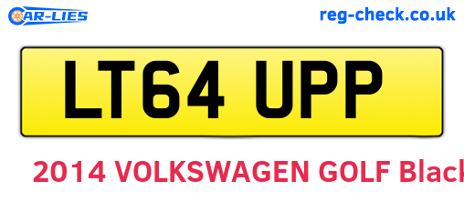 LT64UPP are the vehicle registration plates.