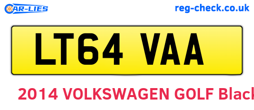 LT64VAA are the vehicle registration plates.