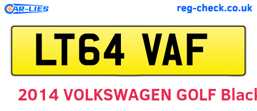 LT64VAF are the vehicle registration plates.