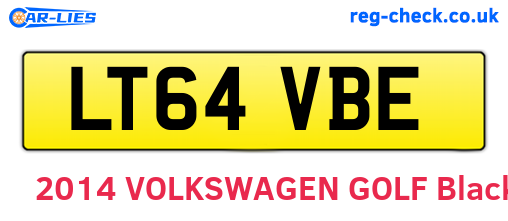 LT64VBE are the vehicle registration plates.