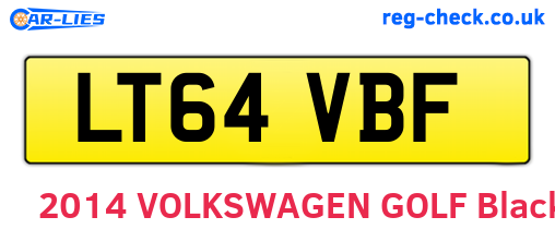 LT64VBF are the vehicle registration plates.