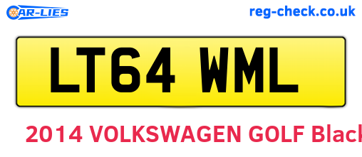 LT64WML are the vehicle registration plates.