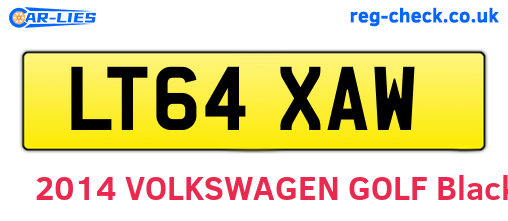 LT64XAW are the vehicle registration plates.