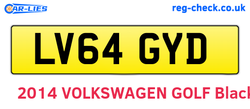 LV64GYD are the vehicle registration plates.