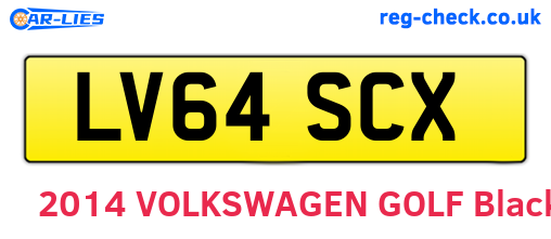 LV64SCX are the vehicle registration plates.
