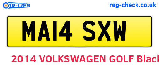 MA14SXW are the vehicle registration plates.