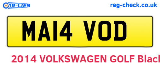 MA14VOD are the vehicle registration plates.