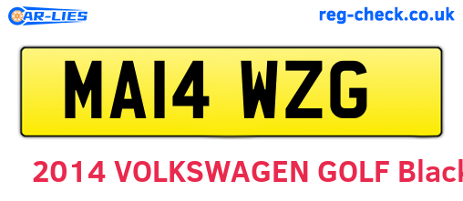MA14WZG are the vehicle registration plates.