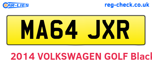 MA64JXR are the vehicle registration plates.