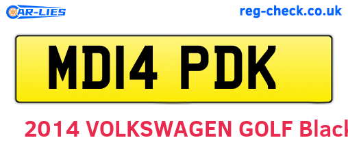 MD14PDK are the vehicle registration plates.