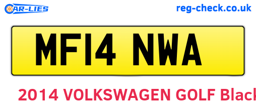MF14NWA are the vehicle registration plates.