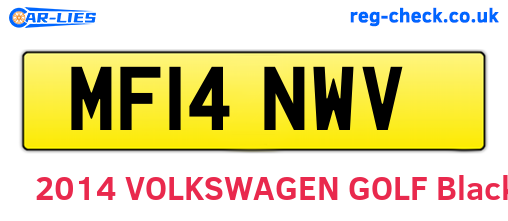 MF14NWV are the vehicle registration plates.