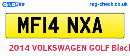 MF14NXA are the vehicle registration plates.