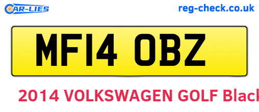 MF14OBZ are the vehicle registration plates.