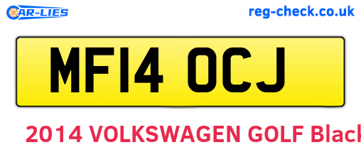 MF14OCJ are the vehicle registration plates.