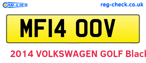 MF14OOV are the vehicle registration plates.