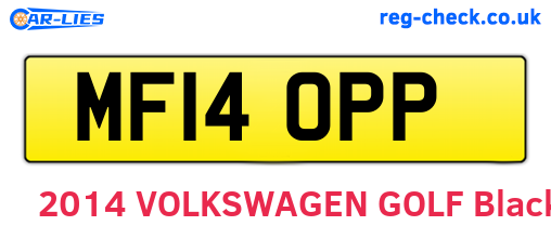 MF14OPP are the vehicle registration plates.