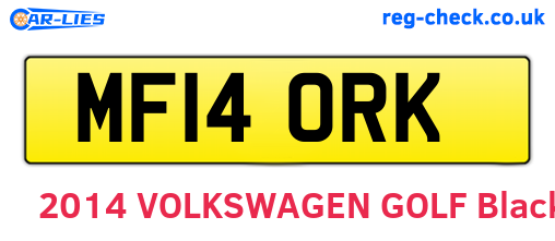 MF14ORK are the vehicle registration plates.