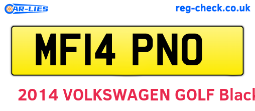 MF14PNO are the vehicle registration plates.