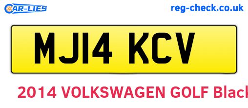 MJ14KCV are the vehicle registration plates.