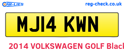 MJ14KWN are the vehicle registration plates.