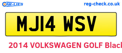 MJ14WSV are the vehicle registration plates.