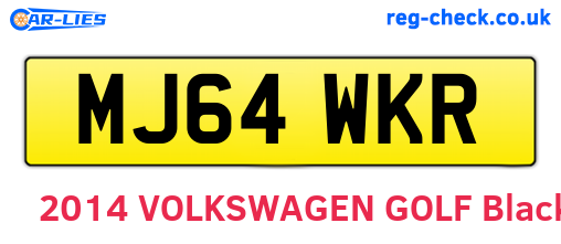 MJ64WKR are the vehicle registration plates.