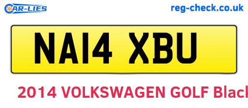 NA14XBU are the vehicle registration plates.