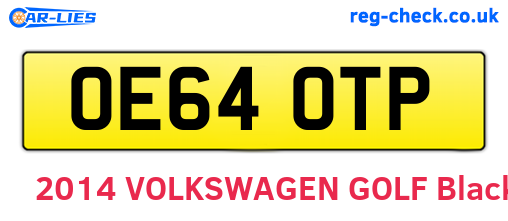 OE64OTP are the vehicle registration plates.