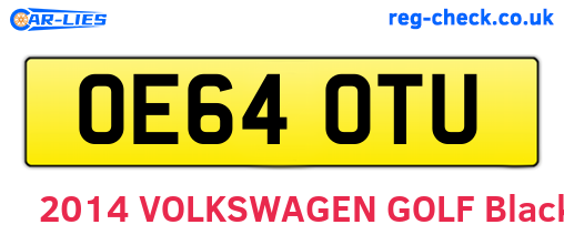 OE64OTU are the vehicle registration plates.