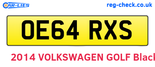 OE64RXS are the vehicle registration plates.