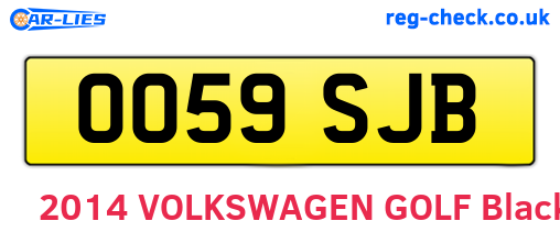 OO59SJB are the vehicle registration plates.