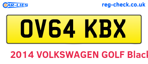 OV64KBX are the vehicle registration plates.