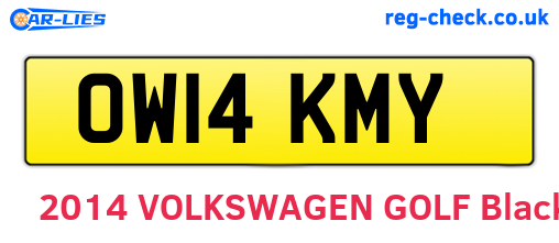 OW14KMY are the vehicle registration plates.