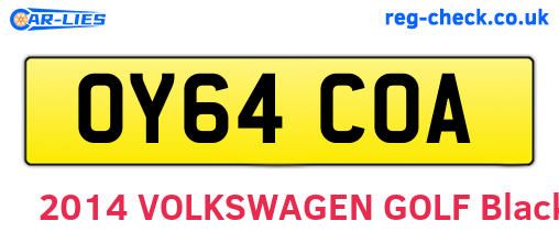 OY64COA are the vehicle registration plates.