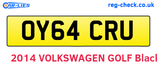 OY64CRU are the vehicle registration plates.