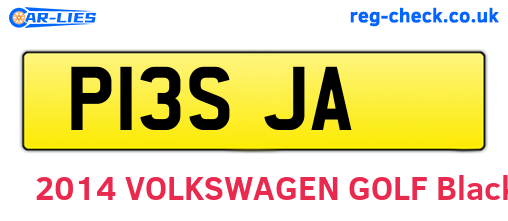 P13SJA are the vehicle registration plates.