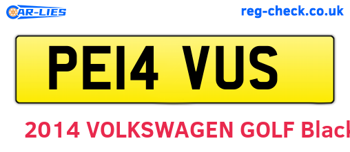PE14VUS are the vehicle registration plates.