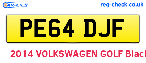 PE64DJF are the vehicle registration plates.